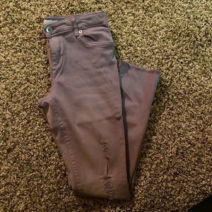 Girl’s Distressed Plum Jeggings